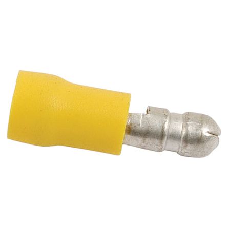 Pre Insulated Bullet Terminal, Standard Grip - Male, 5.0mm, Yellow (4.0 - 6.0mm)
 - S.8558 - Massey Tractor Parts