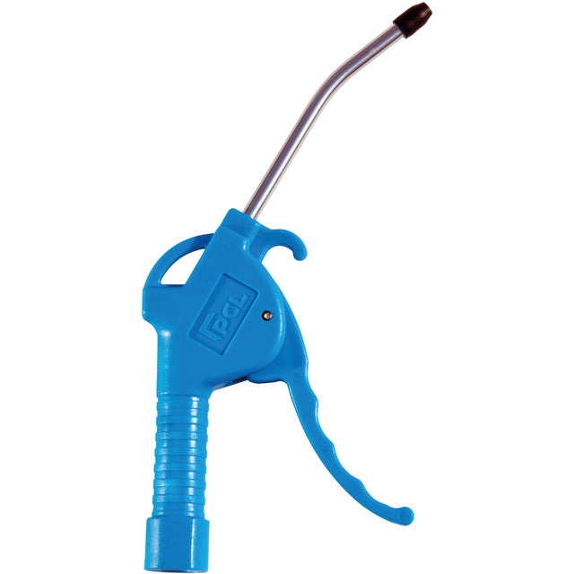 The Sparex Air Blow Gun Professional Quality (Part No. S.27041) is a professional-grade tool with a 1/4'' BSP fitting, featuring a blue ergonomic handle and a curved metal nozzle.