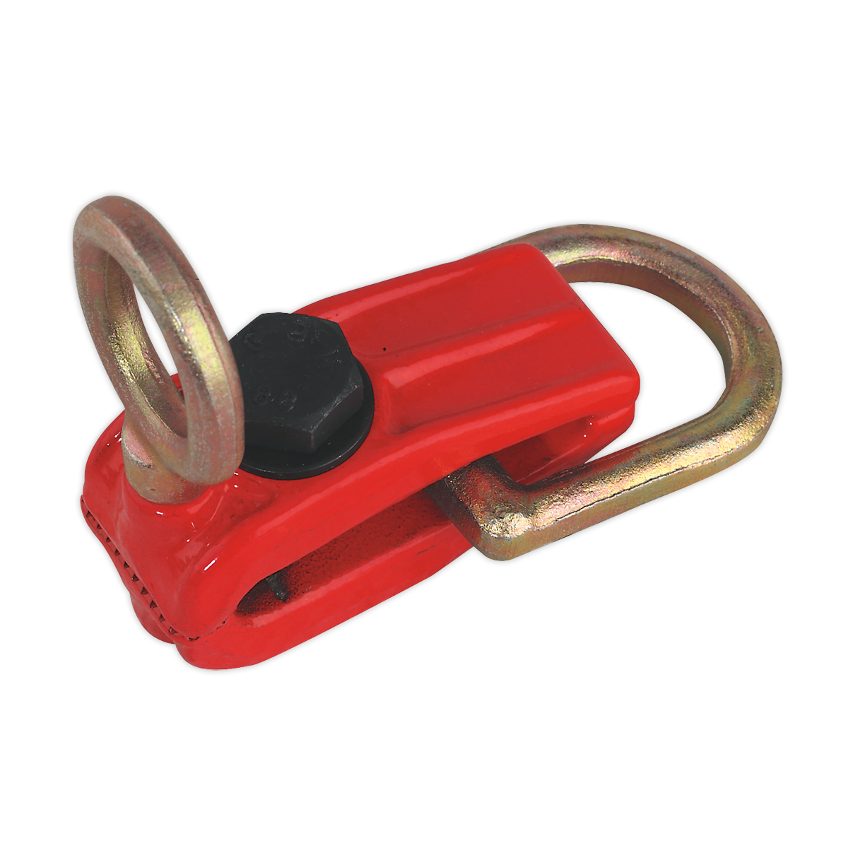 A Sealey Pull Clamp 90° Dual (RE92/12) with a silver ring and hook attachment, perfect for use in bodyshop repair kits.