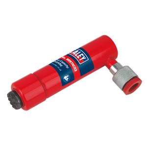 Push Ram - Compact 2 Tonne - RE97XC02 by Sealey, featuring a red CO2 inflator with a textured silver nozzle and a black hexagonal cap, perfect for industrial applications.