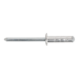 The Sealey Aluminium Multi-Grip Rivet Standard Flange 3.2 x 10mm Pack of 200 (RM3210S) features a single metallic rivet with a cylindrical shaft and a rounded head, designed for joining materials together. These aluminium multi-grip rivets conform to DIN 7337 specifications and include a standard flange for reliable fastening.