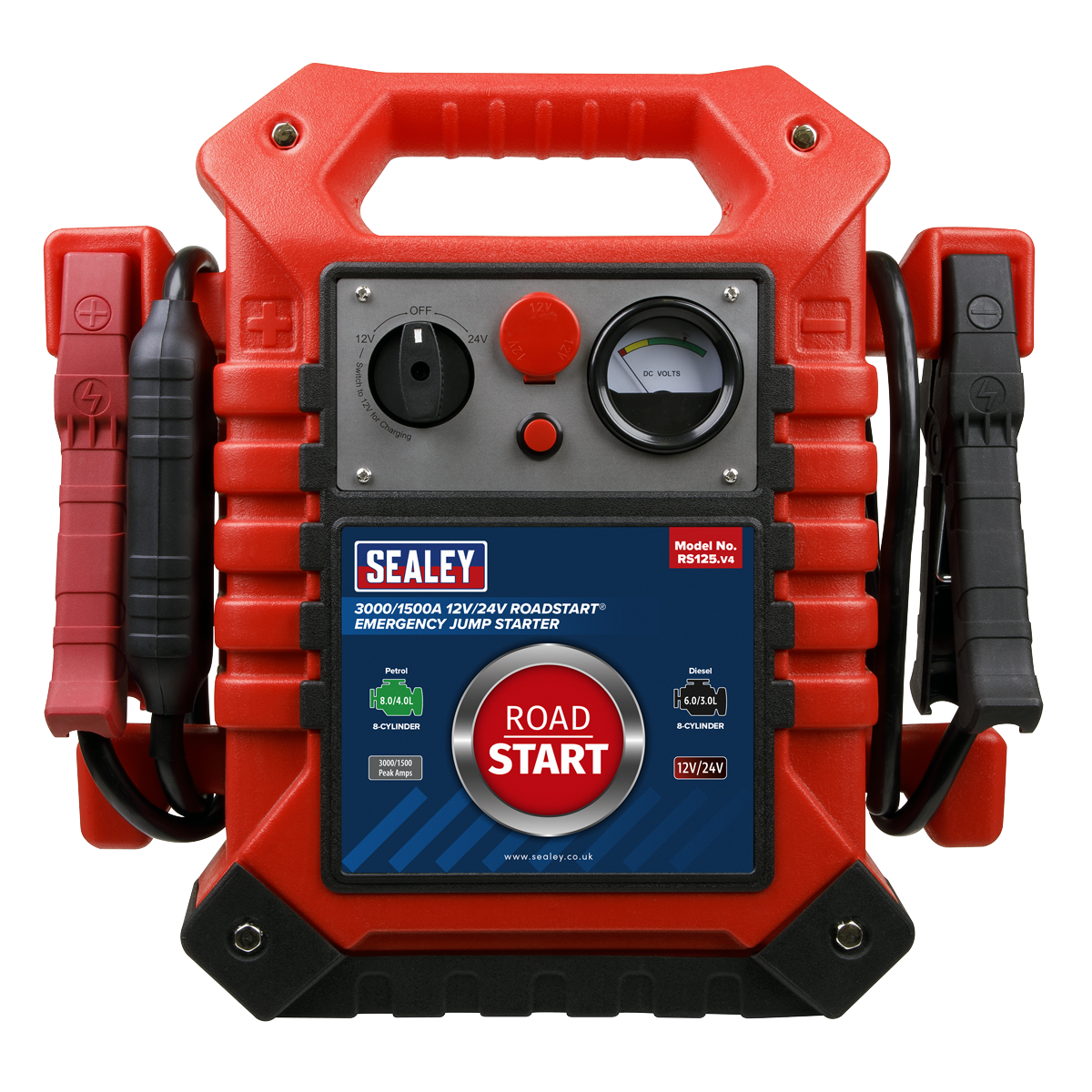RoadStart® Emergency Jump Starter 12/24V 3000/1500 Peak Amps - RS125 - Farming Parts