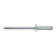 Close-up of a Sealey steel rivet with a cylindrical shaft and a standard flange, adhering to DIN 7337 specifications. This is the Steel Rivet Standard Flange 4.8 x 12mm from the RS4812 pack of 200.