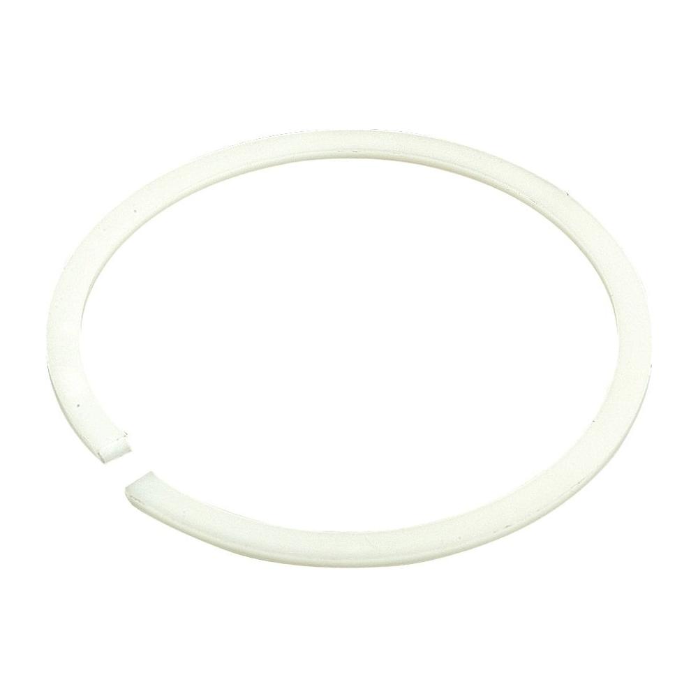 A white circular plastic ring with a small gap on one side, resembling the Ring - Hydraulic Piston by Sparex (Part No. S.57315), often used in Case IH machinery.