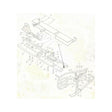 Technical drawing of an exploded view of mechanical parts for the Massey Ferguson - Rivot Knife Section - 817022M1 by AGCO, showing multiple labeled components including screws, plates, and a lever.