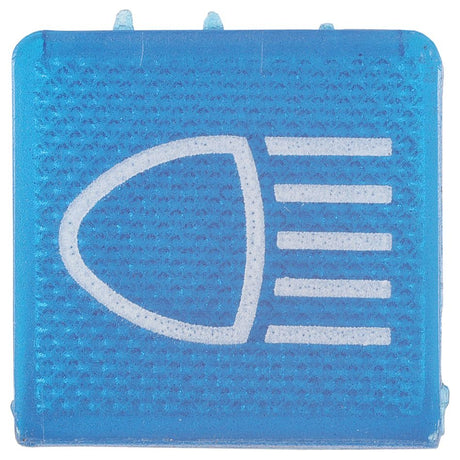 Sparex offers the Rocker Switch Insert - Main Beam (Part No. S.13402), a blue rectangular switch featuring a symbol of an illuminated headlight, designed to control the main beam of a vehicle.