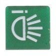 The green dashboard light symbol indicates that the Rocker Switch Insert - Work Lights, Sparex Part No. S.10495 by Sparex, is activated.