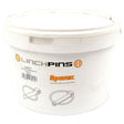 A small white plastic bucket labeled "LINCHPINS" contains round linch pins with a pin diameter of 9.5mm and a length of 44.5mm, totaling 150 pieces, branded by Sparex and bearing the part number S.23171. This standard bucket features image illustrations of the linch pins, showcasing Sparex's commitment to quality.