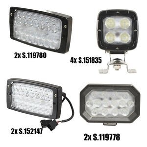 Fendt Com 3 LED Work Light Kit Complete for 400/700/800 Series Tractors