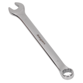 The Sealey Combination Spanner 9mm - S01009 features an open-ended wrench on one side and a ring wrench on the other, crafted from durable Chrome Vanadium steel.