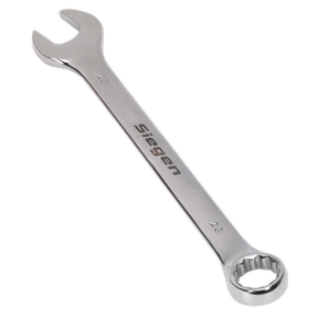 A high-quality metal combination spanner with an open-end and a box-end, marked "Sealey" and labeled with the number "23mm." Crafted from Chrome Vanadium steel, the Combination Spanner 23mm - S01023 offers superior corrosion resistance for longevity.