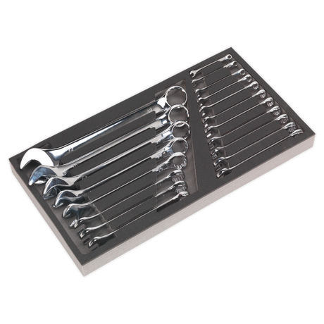 Tool Tray with Combination Spanner Set 19pc - Metric - S01123 - Farming Parts