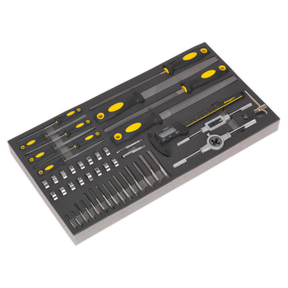 Tool Tray with Tap & Die, File & Caliper Set 48pc - S01132 - Farming Parts