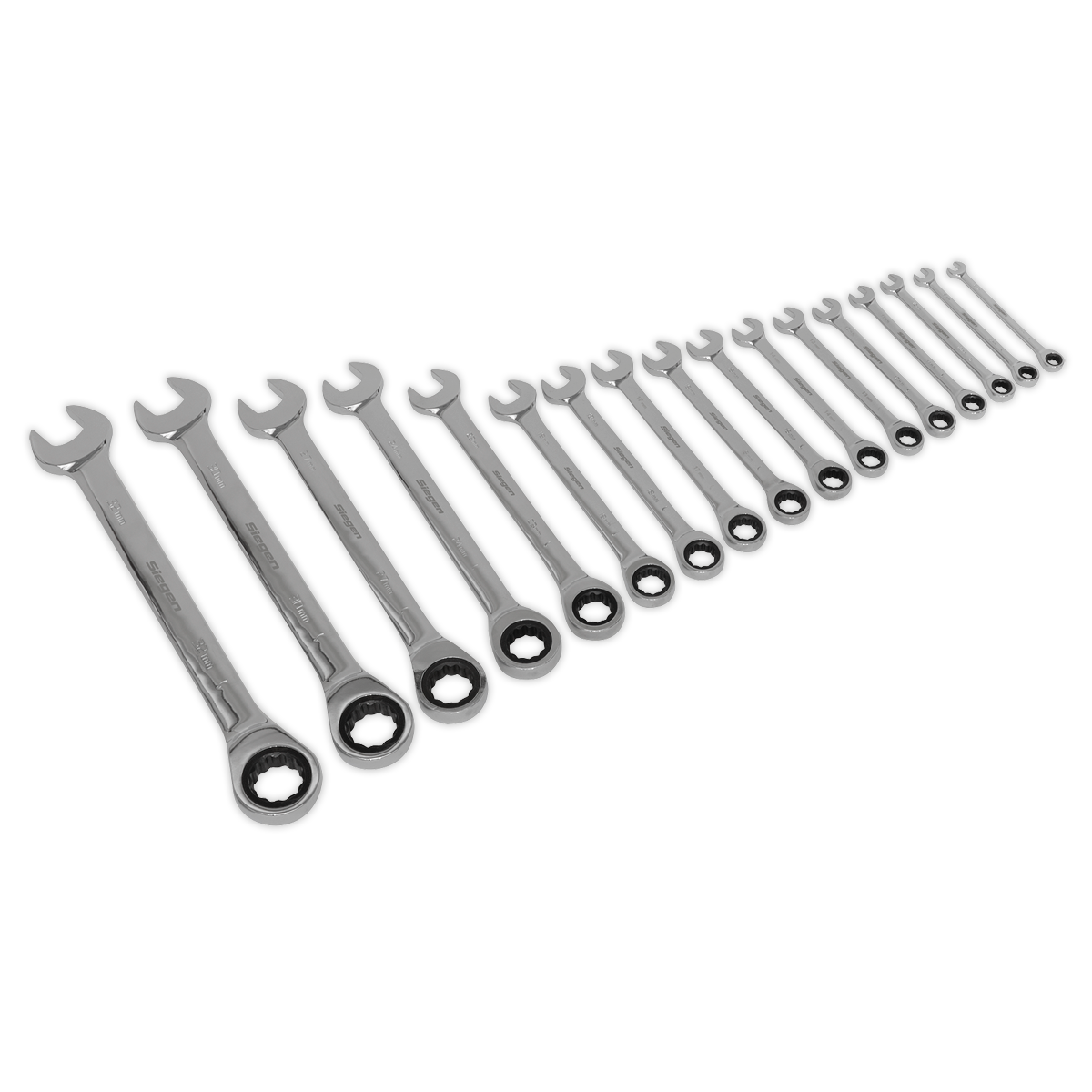 Combination Ratchet Spanner Set 17pc Metric - S01156 - Farming Parts