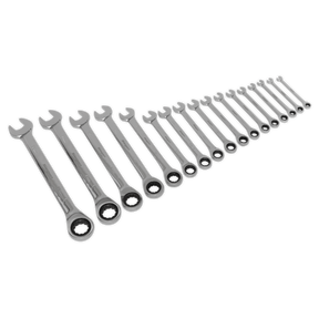 Combination Ratchet Spanner Set 17pc Metric - S01156 - Farming Parts