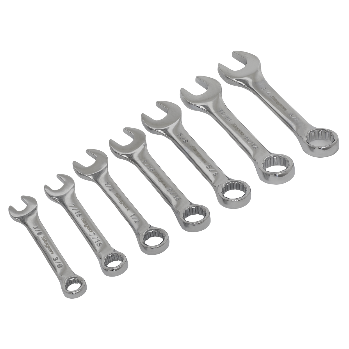 Combination Spanner Set 7pc Stubby Imperial - S01190 - Farming Parts