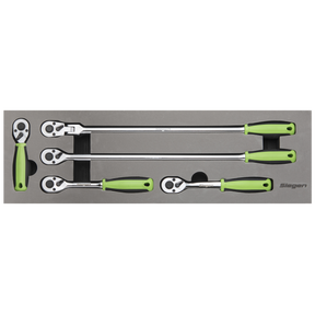 Ratchet Wrench Set 5pc 3/8"Sq Drive Flip Reverse - S01230 - Farming Parts