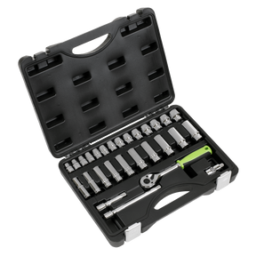 Socket Set 28pc 3/8"Sq Drive 6pt WallDrive® Metric - S01236 - Farming Parts