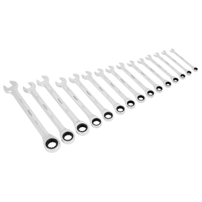 Combination Ratchet Spanner Set 15pc Metric - S01247 - Farming Parts