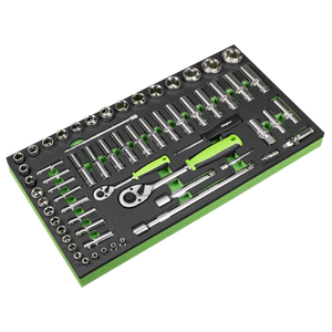 Sealey | Siegen Socket Set with Tool Tray 1/4" & 1/2"Sq Drive 62pc - S01271