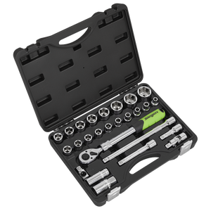 Sealey | Siegen Extendable Ratchet Socket Set 1/2"Sq Drive 26pc - S01288