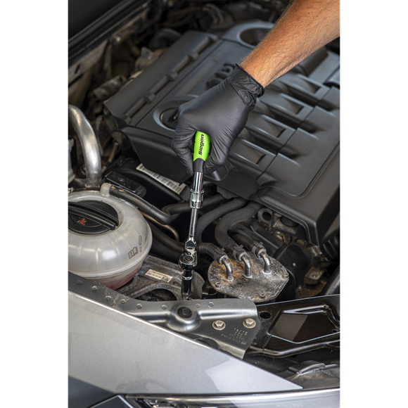 Siegen Extendable Flexi-Head Ratchet Wrench 1/4"Sq Drive - SE-S01294