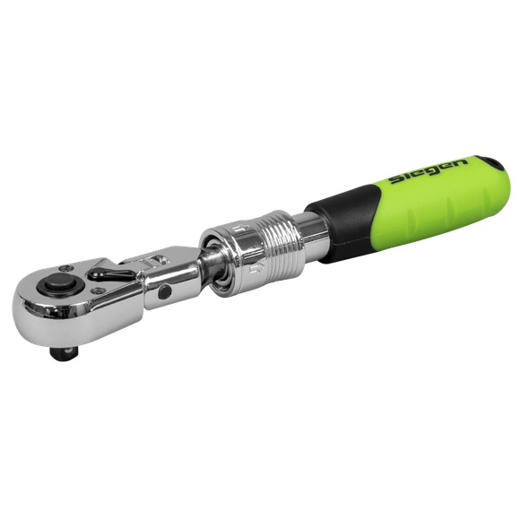 Siegen Extendable Flexi-Head Ratchet Wrench 1/4"Sq Drive - SE-S01294