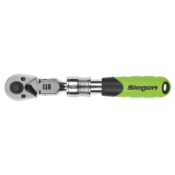 Siegen Extendable Flexi-Head Ratchet Wrench 1/4"Sq Drive - SE-S01294