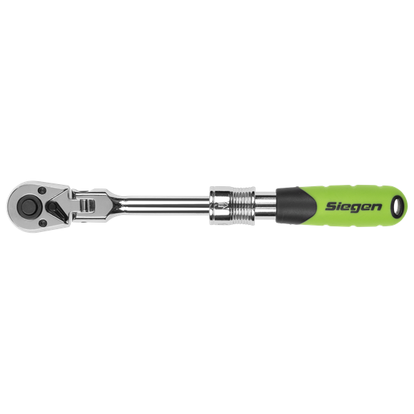 Siegen Extendable Flexi-Head Ratchet Wrench 1/4"Sq Drive - SE-S01294