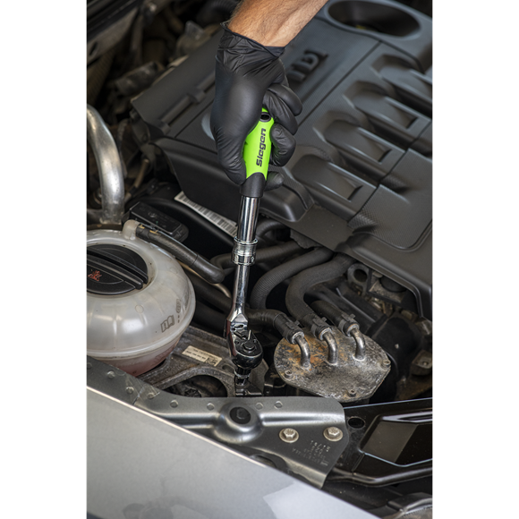 Siegen Extendable Flexi-Head Ratchet Wrench 3/8"Sq Drive - SE-S01295
