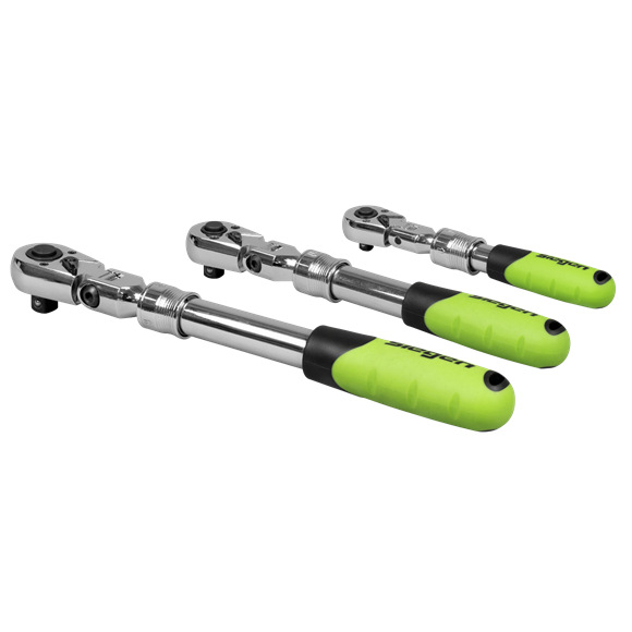 Siegen Extendable Flexi-Head Ratchet Wrench Set 3pc - SE-S01297