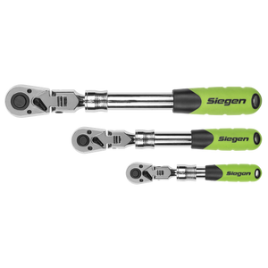 Siegen Extendable Flexi-Head Ratchet Wrench Set 3pc - SE-S01297