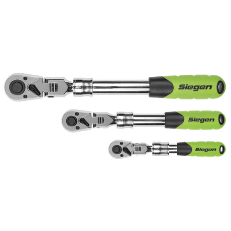 Siegen Extendable Flexi-Head Ratchet Wrench Set 3pc - SE-S01297