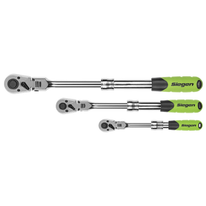 Siegen Extendable Flexi-Head Ratchet Wrench Set 3pc - SE-S01297