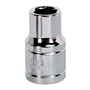 A close-up image of the Sealey WallDrive® Socket 11mm 1/2"Sq Drive - S0649, crafted from high grade carbon steel.