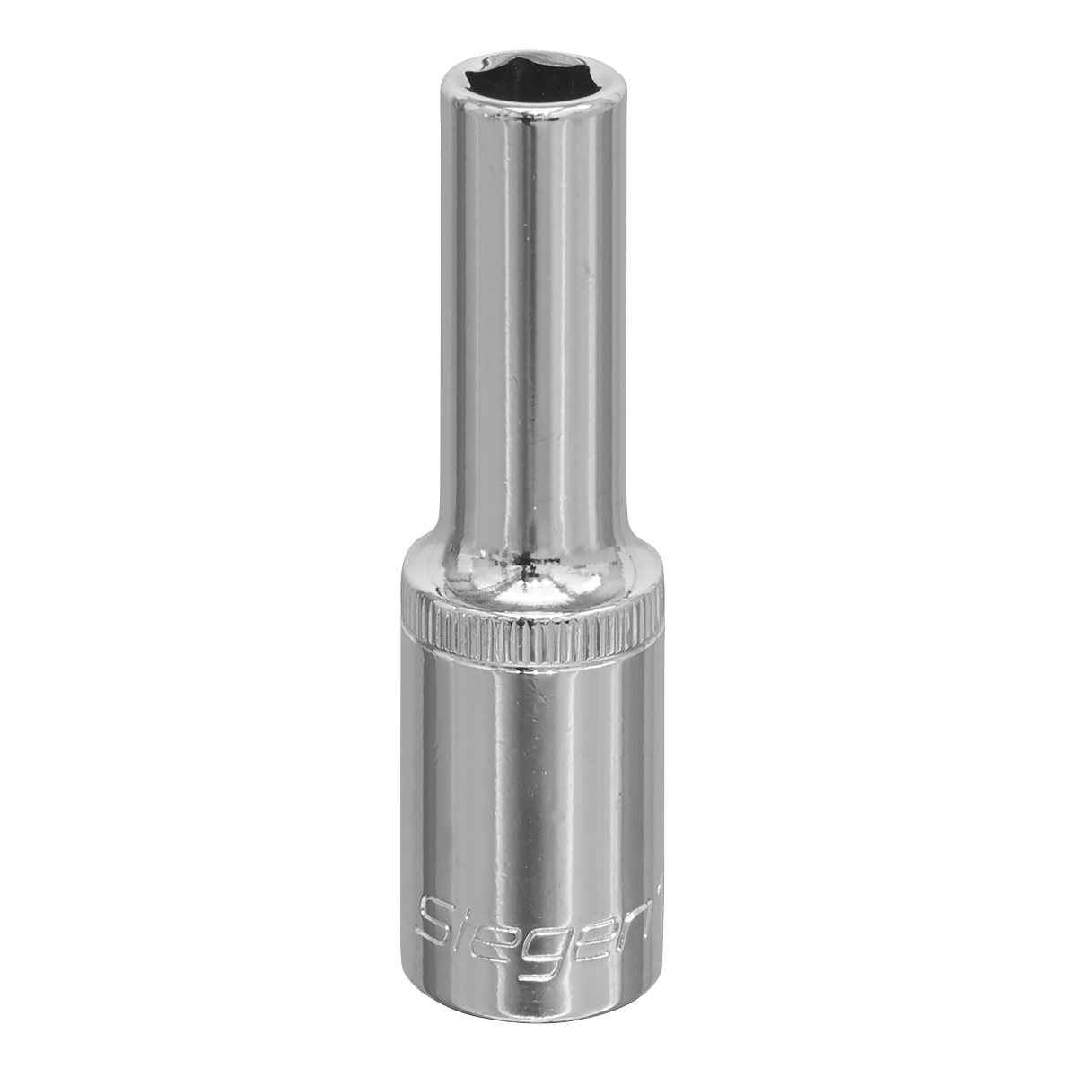 The Sealey WallDrive® Socket 10mm Deep 1/2"Sq Drive - S0666 is a metal socket tool with a shiny finish, crafted from Chrome Vanadium steel, designed for fitting over and turning fasteners such as nuts or bolts.