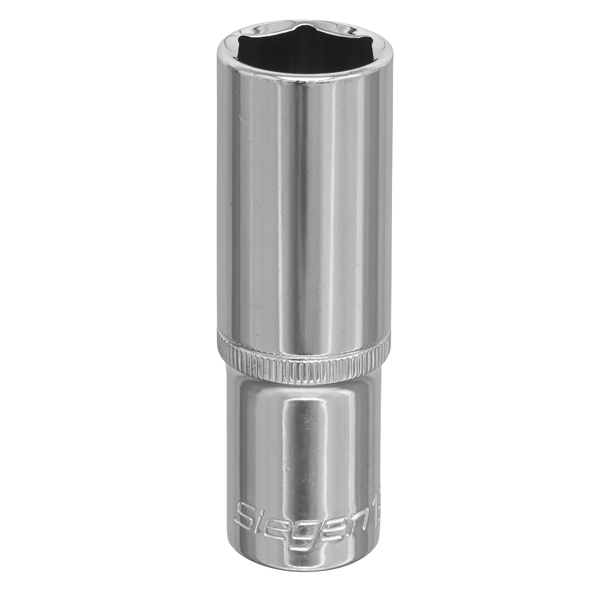 A WallDrive® Socket 19mm Deep 1/2"Sq Drive - S0675 with a chrome finish, manufactured by Sealey, featuring a durable Chrome Vanadium steel socket for reliable performance.