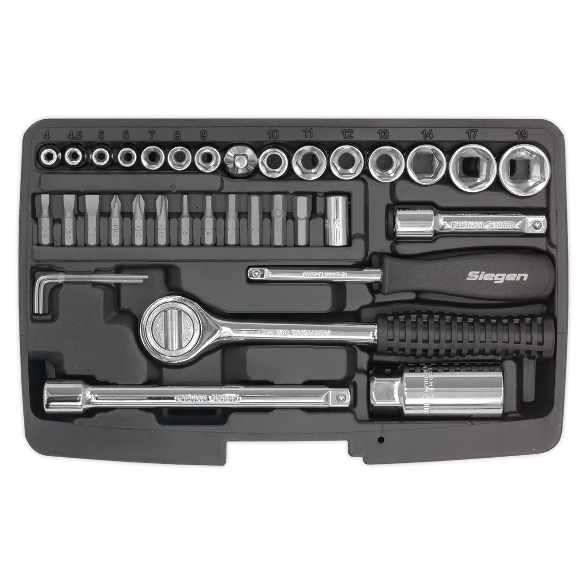 Socket Set 37pc 1/4" & 3/8"Sq Drive 6pt Metric - S0725 - Farming Parts