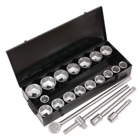 Socket Set 21pc 1"Sq Drive 6pt WallDrive® Metric - S0768 - Farming Parts