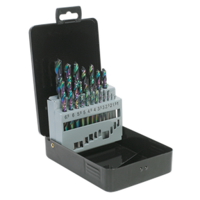 HSS Drill Bit Set 19pc Edge Ground Metric DIN 338 - S0868 - Farming Parts