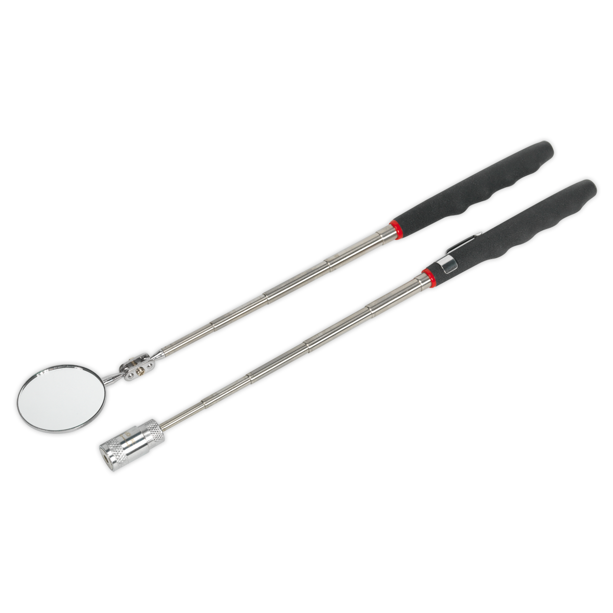 Telescopic Magnetic LED Pick-Up Tool & Inspection Mirror Set 2pc - S0941 - Farming Parts