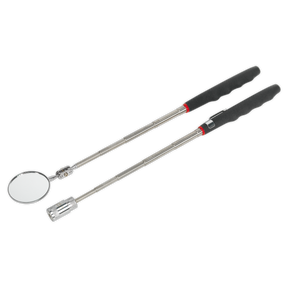 Telescopic Magnetic LED Pick-Up Tool & Inspection Mirror Set 2pc - S0941 - Farming Parts