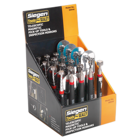 Telescopic Magnetic Pick-Up Tools & Inspection Mirrors - Display Box of 20 - S0946 - Farming Parts