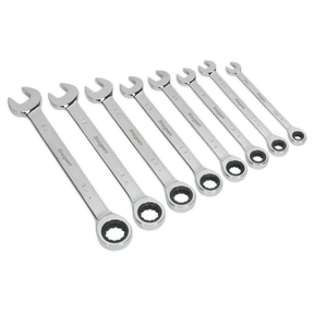 Combination Ratchet Spanner Set 8pc Imperial - S0984 - Farming Parts