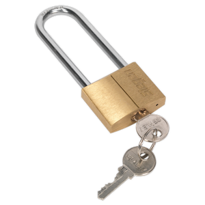 Brass Body Padlock with Brass Cylinder Long Shackle 40mm - S0989 - Farming Parts