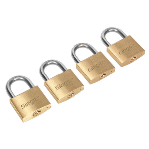 Brass Body Padlock with Brass Cylinder 40mm Keyed Alike Pack of 4 - S0992 - Farming Parts