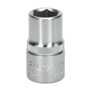 A Sealey WallDrive® Socket 13mm 1/2"Sq Drive – S1213, crafted from chrome vanadium steel and featuring the innovative WallDrive socket configuration.