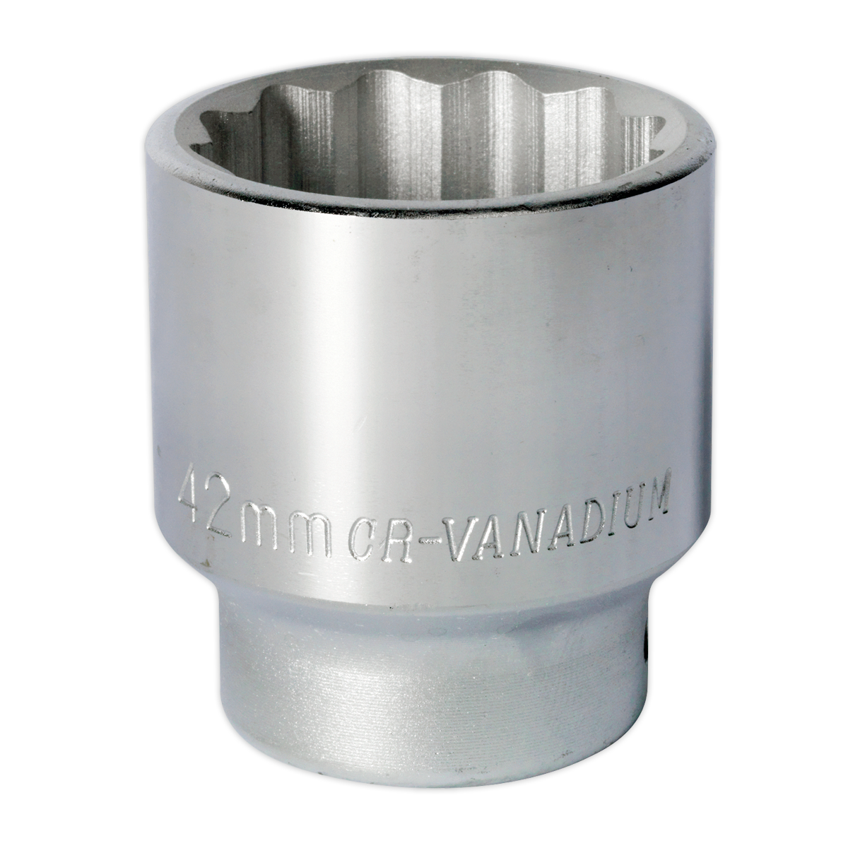 The Sealey WallDrive® Socket 42mm 3/4"Sq Drive - S34/42 is a premier hand tool attachment made from forged chrome vanadium steel, offering excellent corrosion resistance.