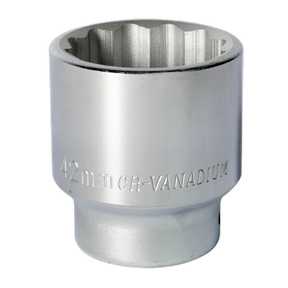 The Sealey WallDrive® Socket 42mm 3/4"Sq Drive - S34/42 is a premier hand tool attachment made from forged chrome vanadium steel, offering excellent corrosion resistance.