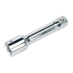 The Sealey Extension Bar 150mm 3/4"Sq Drive - S34/E150 is a robust chrome socket extension tool crafted from high-quality Chrome Vanadium steel, featuring a hexagonal connector end and a cylindrical body designed for optimal performance and corrosion resistance.